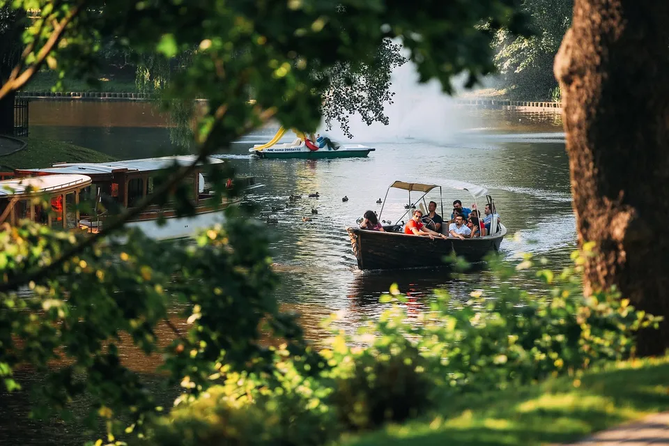 river, boat, bridge, nature, canal, fall, lake, leisure, outdoors, park, travel